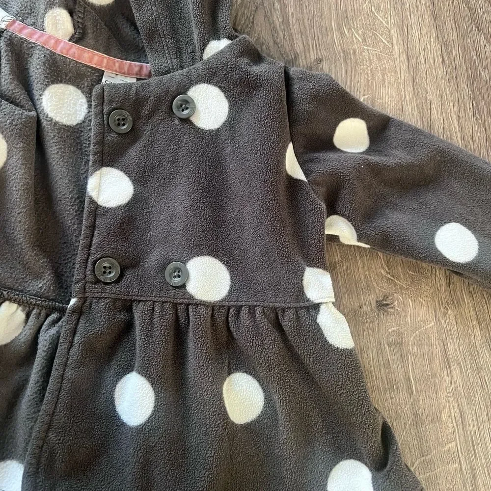 Carter's Polka Dot Fleece Hooded Jacket size 18 m